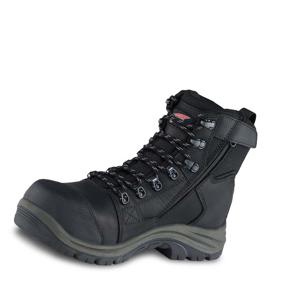 Red Wing Tradesman 6-inch Side-Zip Safety Toe Men's Waterproof Boots Black | ZA 406VRW